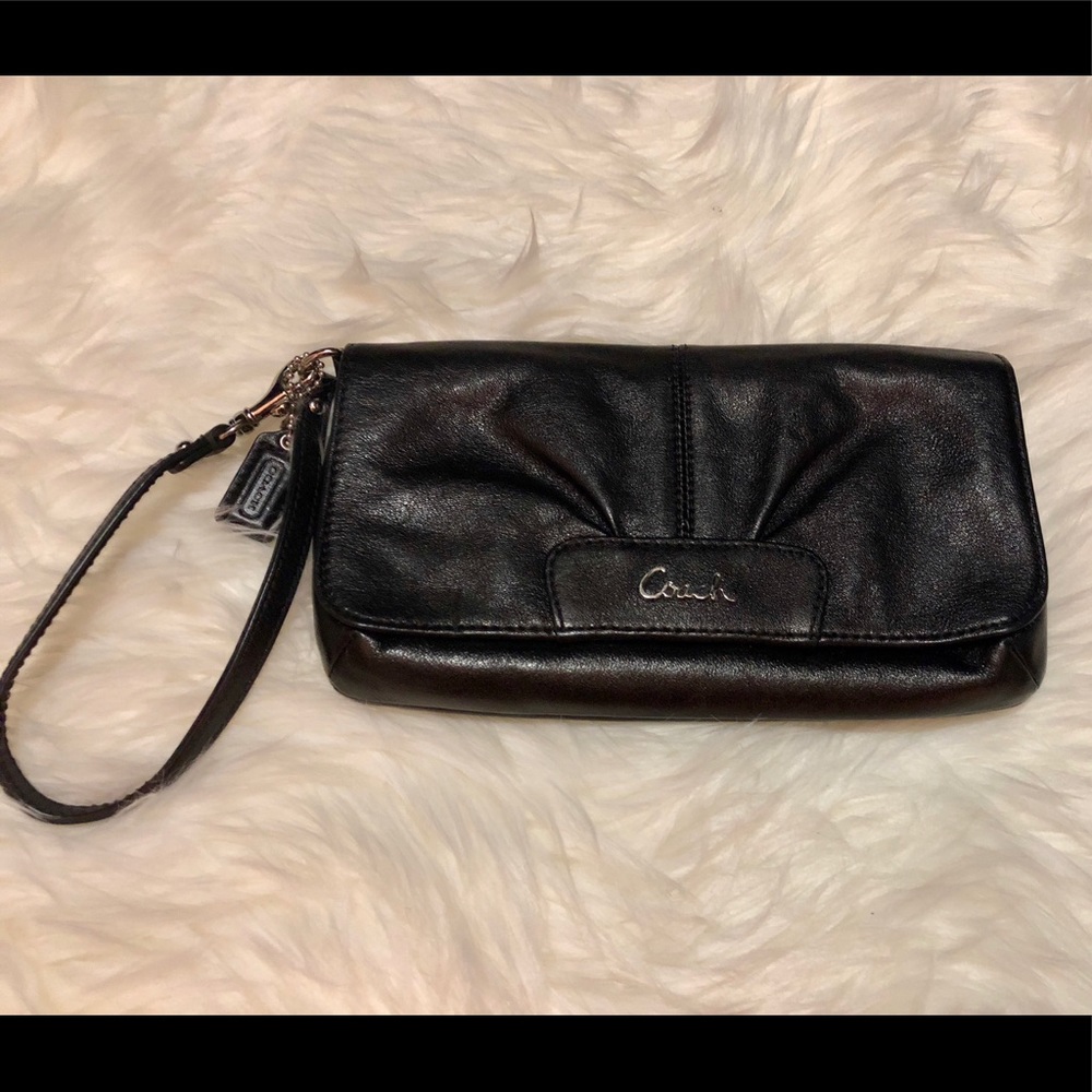 Coach black wristlet